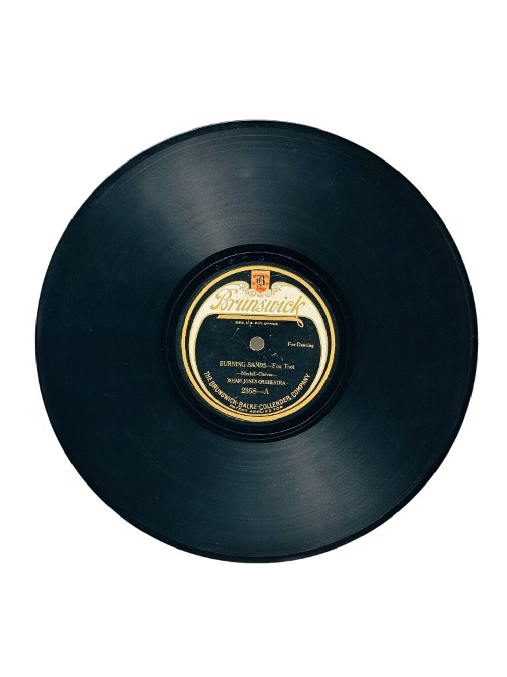 Isham Jones Orchestra Burning Sands 10 Inch Shellac 78 RPM Brunswick 2358 VG+